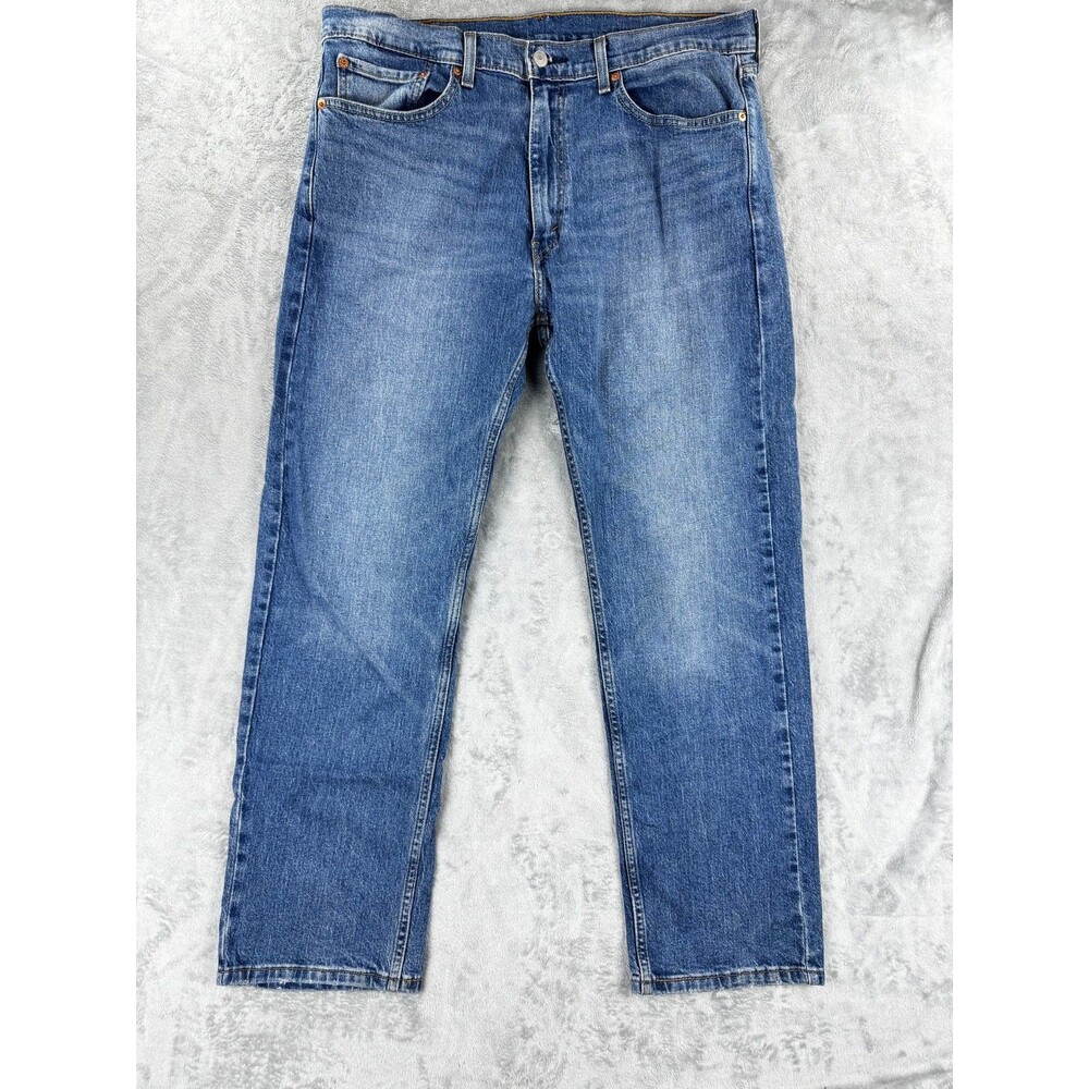 Levis 505 Mens Jeans W36 L30 Blue Straight Leg Denim Regular Fit Casual